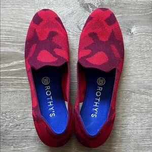 Rothy's Red and Burgundy Knit Slip-On Flats